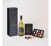 Vino Coco Sauvignon Blanc White Wine Gift Set with 12 Luxury Chocolate Truffles & Premium Magnetic Gift Box