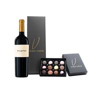 Vino Coco 'The Guvnor' Red Wine & 12 Luxury Chocolate Truffles Gift Set - Tempranillo Wine Gift Hamper with Premium Magnetic Gift Box - Luxury Gift for Birthday, Wedding, Anniversary, Father's Day