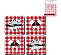 Vino de Francia Lotto 12 Set of 4 Bonne Franquette Coasters, 10 x 10 cm