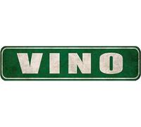 Vino Sign,Wine Cellar Metal Sign,Funny Pantry Kitchen Rustic Metal Plaque,Rustic Street Decor Door Name Plate Plaque,4x16 Inch