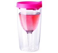 Vino2Go Double Wall Insulated Portable Wine Cup - Party Pink