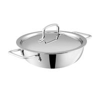 Vinod Platinum Kadai Triply Stainless Steel | Suitable For Indian Cooking, Sauces, Stews, Soups | Deep/Extra Deep | Induction, Electric Friendly (Extra Deep Kadai, 22cm)