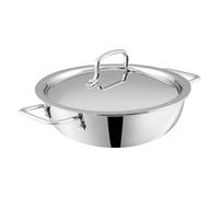 Vinod Platinum Kadai Triply Stainless Steel | Suitable For Indian Cooking, Sauces, Stews, Soups | Deep/Extra Deep | Induction, Electric Friendly (Extra Deep Kadai, 24cm)