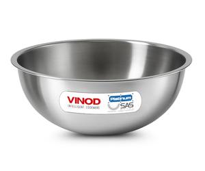 Vinod Platinum Triply Stainless Steel Tasla/Kadai - 3.7 litres, 28 cm | 2.5 mm Thick Heavy Bottom, Fast & Even Heating, Less Oil Healthy Cooking, Induction and Gas Base Kadhai for Frying & Dough