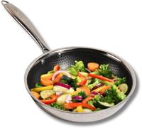 Vinod Platinum X Triply SAS Pro Frying Pan - Honeycomb Non Stick Base 3-Ply Skillet Pan,Induction & Gas Stove Friendly Ideal for Shakshuka, Fry-Ups & Luqaimat Saute & Griddle Use (28 cm Diameter)