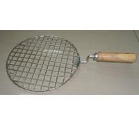 Vinod Robust Stainless Steel Wire BBQ Grill Roasting Roti Jali Papad Rack Wooden Handle