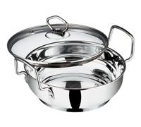 Vinod Stainless Steel Kadai with Glass Lid - 18cm, 1.4L | Extra Thick SAS Bottom | Ideal for Deep Frying, Stir-Frying & Curries | Safe, Comfortable Grip | Induction Friendly Wok - Silver
