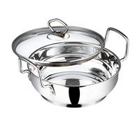 Vinod Stainless Steel Kadhai with Glass Lid - 2.7 Litre, 24cm | Extra Thick, SAS Heavy Bottom | Kadai for Cooking | Induction and Gas Base | 2 Year Warranty - Silver