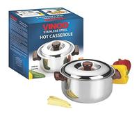Vinod Steel Hot Casserole 4000 ml, 1Piece