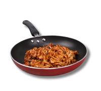 Vinod Zest Inducto Non-Stick Frypan 20cm | Red Aluminium Pan with 3-Layer Swiss Coating | Metal Spoon Safe | Induction Base Omelette & Egg Pan| 3mm Thick Body for Even Cooking | Easy to Clean