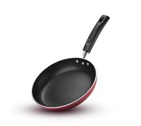 Vinod Zest Inducto Non-Stick Frying Pan 22cm | Red Aluminium Skillet with 3 Layer Swiss Coating | Induction Base | Metal Spoon Safe | Ideal Egg Pan for Omelettes, Sausages, Veggies | 3mm Thick Body
