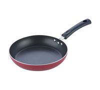 Vinod Zest Inducto Non-Stick Frying Pan,Red Aluminium Skillet with 3 Layer Swiss Coating,Induction Base, Metal Spoon Safe,Ideal Egg Pan for Omelettes, Sausages, Veggies, 3mm Thick Body