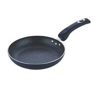 Vinod Zest Marbilo Aluminium Non-Stick Frypan 22 cm | Triple Riveted Omelette Pan with Cool-Touch Handle | 3-Layer Durable Coating | 3.5 mm Thick | Induction & Gas Stove Compatible - Black