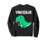 Vinosaur Wine Drinking Cute T-Rex Dinosaur Sweatshirt