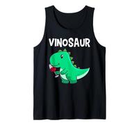 Vinosaur Wine Drinking Cute T-Rex Dinosaur Tank Top