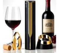 VINOWAKE Openero Electric Wine Opener By LINKSTYLE - Rechargeable Battery with Charging Base, Precision Steel Foil Cutter, Luxurious Matte Finish