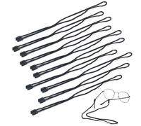 VINPAM 10PCS Glasses Strap & Chain Set - Anti-Slip Glasses Cord, Spectacles String for Men, Women & Kids - Adjustable Eyewear Retainer for Sports, Reading Glasses, Sunglasses, Black