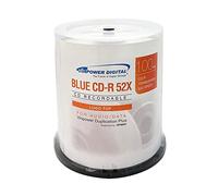 Vinpower Digital Logo Top Blue AZO CD-R 700MB 52X Recordable Media Disc 100pk Cake Box (FFB), 100 Discs