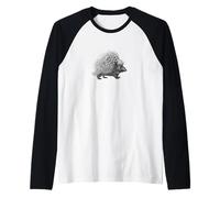 Vinrage Black and White Silhouette Porcupine Raglan Baseball Tee