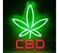 vinray CBD Neon Sign for Smoke Shop or Medical Clinic, Super Bright Led Advertising Display for Business, Man Cave, Bar Pub, Smoking Lounge or Party Decor.5V USB Powered.