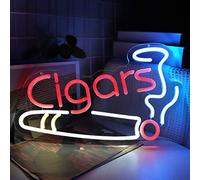 VINRAY Cigar Shop Neon Sign for Home Bar Cigar Lounge Decor,Man Cave Light,Handmade Led Art Decor,Dimmable Neon Lights for Pub,Cafe,Party or Smoking Shop(Red)