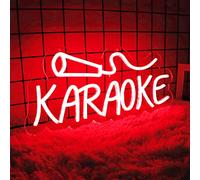 Vinray Karaoke Neon Sign for Music Bar,Pub,Club,Karaoke Stor Wall Art Decor,Light Up Your Space,Red Color,5V USB Power Supply