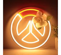 Vinray OW Game Neon Sign for Game Zone Decor,Led Lights for Man Cave PlayRoom Internet Bar or Bedroom Decoration.5V USB Powered,Easy Hanging.