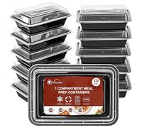 Vinsani 1 Compartment Meal Prep Containers - 10/20/30 Pack 28oz BPA-Free Reusable Plastic Food Storage Trays with Lids, Stackable Bento Lunch Boxes - Microwave, Freezer & Dishwasher Safe (10 Pack)