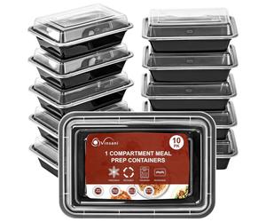 VINSANI 10pk 1 COMPARTMENT MEAL PREP CONTAINERS 1010423