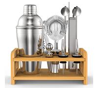 Vinsani 15 Pieces Cocktail Shaker Set Premium Stainless Bartender Mixing Accessories Kit Professional Bartending and Home Bar Tools Alcohol Cocktails Drink Maker Gin Martini Vodka Tonic