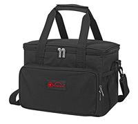 Vinsani 15L Black Cooler Bag Large Capacity Insulated Picnic Storage Bag Foldable Leakproof & Portable Suitable for Picnic Camping Beach Car Outdoor Travel Activities