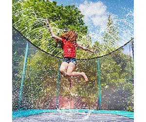 Vinsani 15M/49FT Trampoline Lawn Sprinkler - Outdoor Water Park Sprayer Hose, Adjustable Water Pressure, Leakproof PE Material - Trampoline Accessories for Summer Fun Garden Play Kids Outdoor Cooling