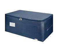 Vinsani 1pk Storage Bags Organiser 50L Huge Capacity Double Zipper Card Markings Strong Handles Moisture-Proof Underbed Storage Moving Bag For Clothes Toys Beddings Comforter - Blue