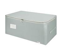 Vinsani 1pk Storage Bags Organiser 50L Huge Capacity Double Zipper Card Markings Strong Handles Moisture-Proof Underbed Storage Moving Bag For Clothes Toys Beddings Comforter - Light Grey