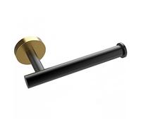 Vinsani 1PK Toilet Roll Holder Dispenser Wall Mounted Stainless Steel Minimalist Modern Style Rust Resistant Rotate Proof Toilet Paper Holder for Bathroom & Kitchen - Black & Gold