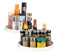 Vinsani 2 Pack Round Turntable Organiser Multifunctional Non-Slip Spice Rack Kitchen Storage Lazy Susan for Pantry, Cupboards, Kitchen Cabinets, Fridge, Makeup & Craft Accessories Holder (Medium)
