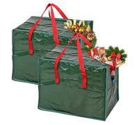 Vinsani 2pcs Extra Large Christmas Xmas Tree Decoration Storage Bags Waterproof Durable Zip Bag Xmas Accessories Décor Ornaments Baubles Tinsels Lights Organiser with Handles Prevents Moisture & Dust
