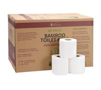 Vinsani 3-Ply Bamboo Toilet Paper, Super Soft 45 Rolls, 200 Sheets per Roll | 100% Natural Toilet Tissues, Plastic-Free, Eco-Friendly, Compostable, Strong, Sustainable & Biodegradable