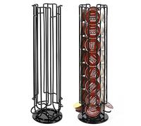 Vinsani 32 Coffee Pod Holder - 360° Rotating Tower Coffee Pods Storage Rack Stand Suitable for Dolce Gusto Coffee Capsules - Non-Slip Surface - Sleek Black Finish