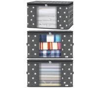VINSANI 3pc DELUXE STORAGE BAGS GREY STAR 0000329