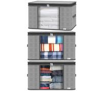 VINSANI 3pc DELUXE STORAGE BAGS LIGHT GREY 0000327
