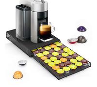 Vinsani Coffee Pod Storage Drawer for 40 Dolce Gusto Capsules - 1-Tier Sliding Drawer Organiser with Non-Slip Surface, Minimalist Space-Saving Coffee Pod Holder for Kitchen Countertop