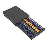 Vinsani 40 Coffee Pod Storage with Sliding Drawer Compatible with Nespresso Vertuo Vertuoline Pods Capsules Durable Space Saving Stackable Pods Holder Tray Organiser Box Anti-Vibration Design