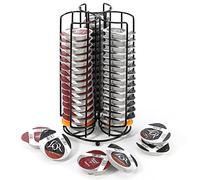 Vinsani 48pcs Coffee Capsule Pod Holder, Rotating Metal Stand Chrome Finish
