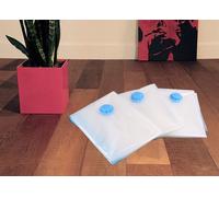 Vinsani 4pc Vacuum Storage Bags for Clothes - Medium 50x70cm Reusable Clothes Storage Bags Vacuum Sealer Bags with Double Zip Seal Travel Space Saver Bags for Duvets, Bedding, Quilts, Pillows, Clothes