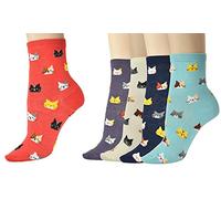 Vinsani 5 Pair Cute Animal Print Cotton Socks, Soft & Breathable, One-Size