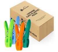 Vinsani Plastic Clothes Pegs 20/48 PC Set Black and White - Aesthetic Design Strong Grip and Windproof Laundry Pegs Quality Non-Slip Clothes Pins for Home and Garden (52)