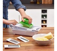 Vinsani® 6-in-1 Mandoline Slicer & Grater - Multi Blade Vegetable Cutter, Spiralizer, Cheese & Chocolate Grater - Interchangeable Blades, Safe Grip, Dishwasher Safe