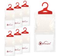 Vinsani Hanging Wardrobe Dehumidifier Bag Pack of 6 - Moisture Absorber Condensation Remover to Stop Damp, Mould, Moisture in Home Kitchen Wardrobe Bedroom Office Bathroom Basement Garage