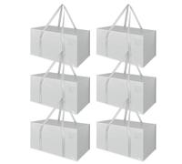 Vinsani 6 Pack 90L Moving Bags Huge Capacity 50kg Strong Handles Open Top Heavy Duty Organisers Space Saving Containers Waterproof Dustproof for House Moving Clothes Beddings Underbed Storage